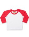 Baby Baseball T-shirt Larkwood LW025 Wit-Rood